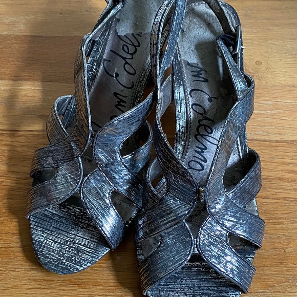 Sam Edelman Metallic Charcoal Sandals - Picture 6 of 7